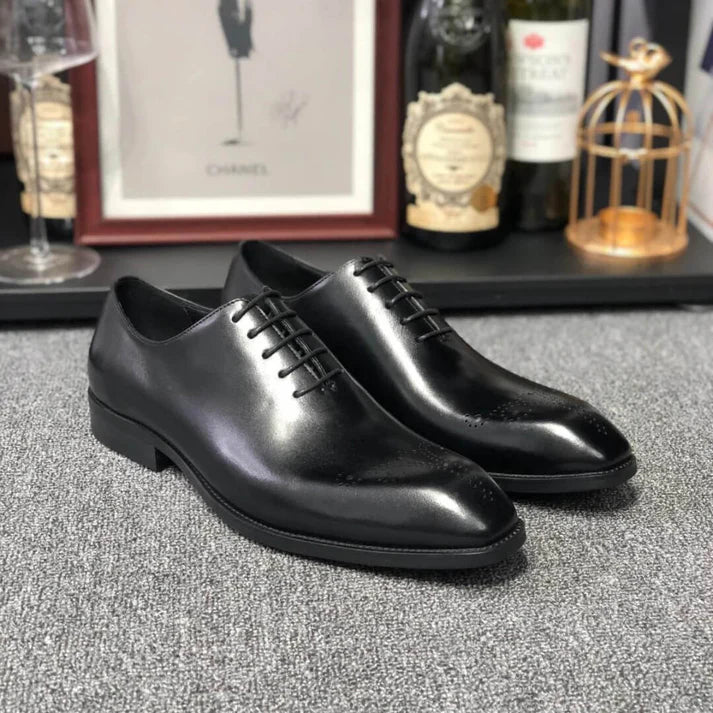 Black Italian Wingtip Wholecut Shoes | Luxe & Craft