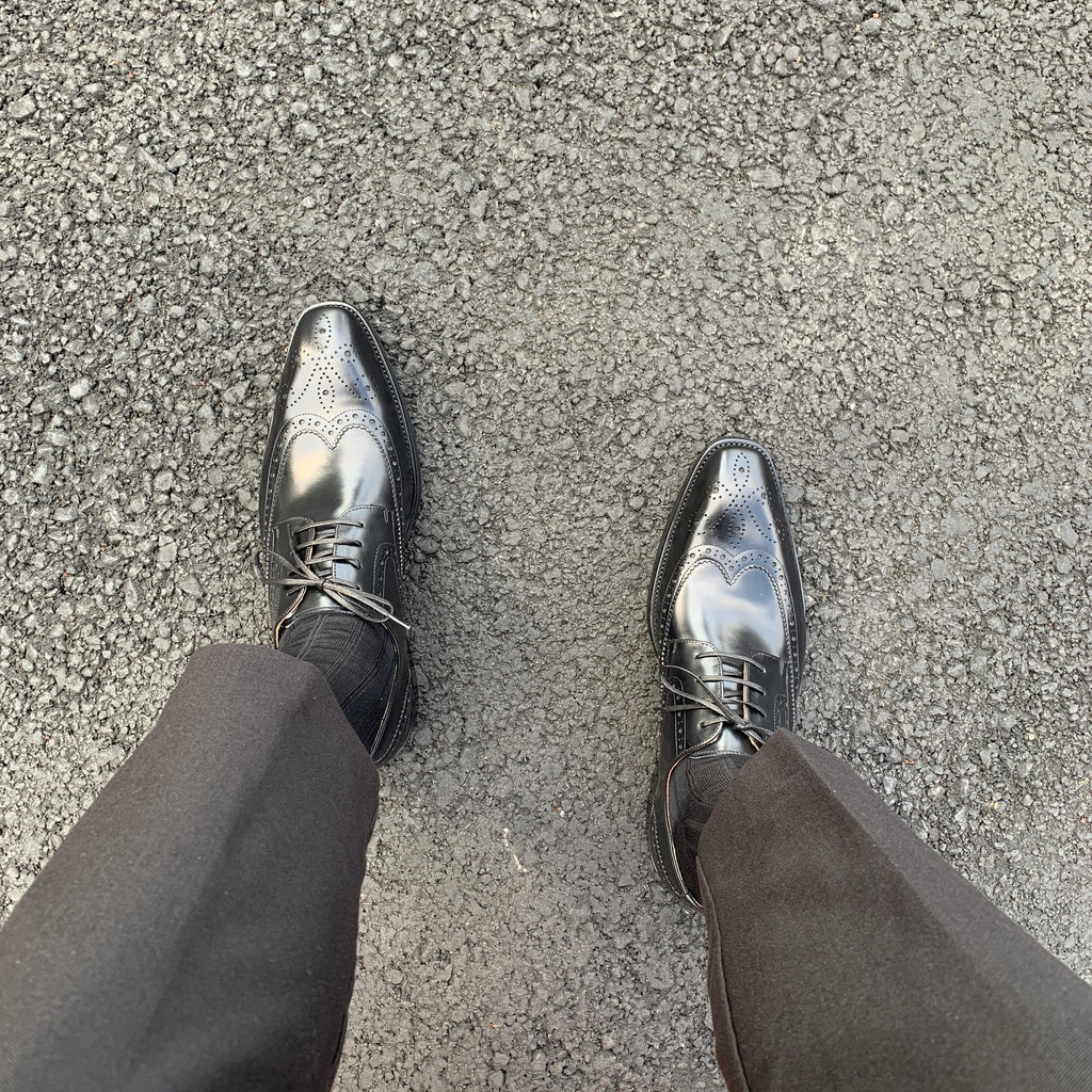 Black Lace Up Brogue Shoes | LUXE & CRAFT