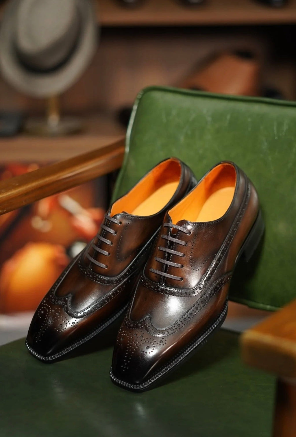 Brown Full Oxford Brogue Shoes | LUXE & CRAFT