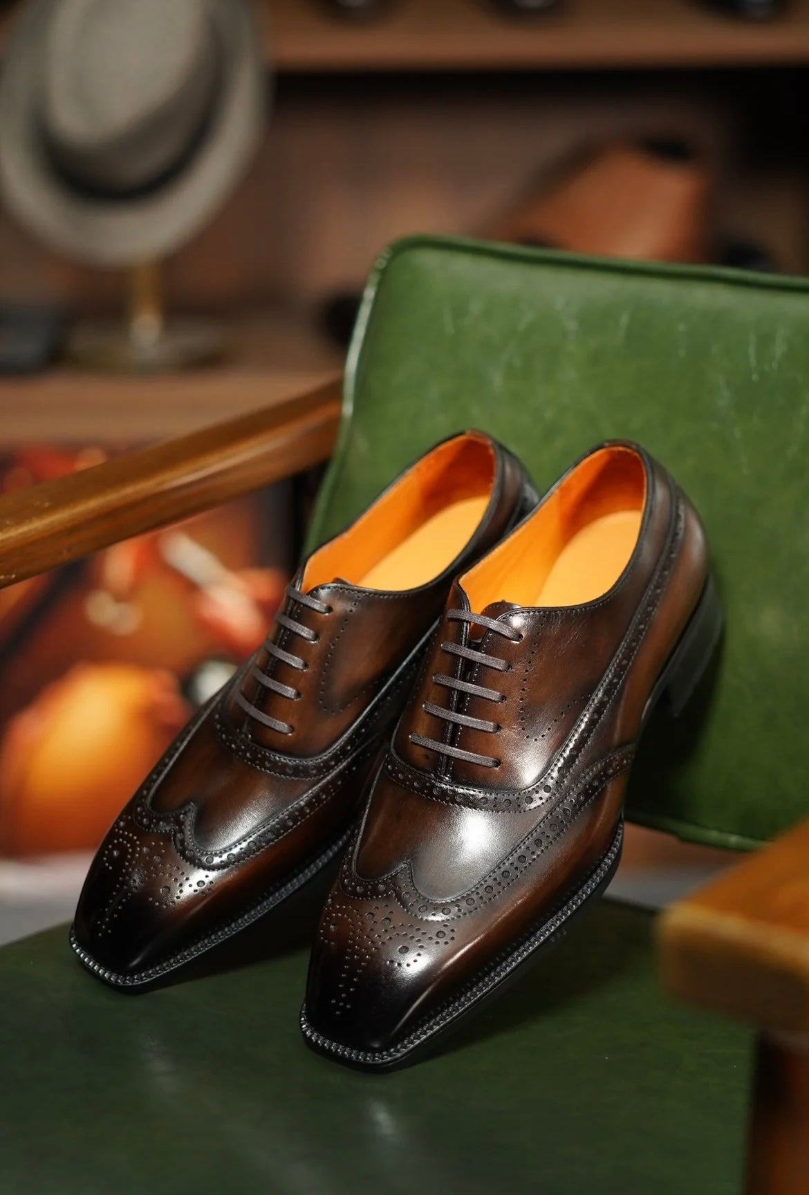 Brown Full Oxford Brogue Shoes | LUXE & CRAFT