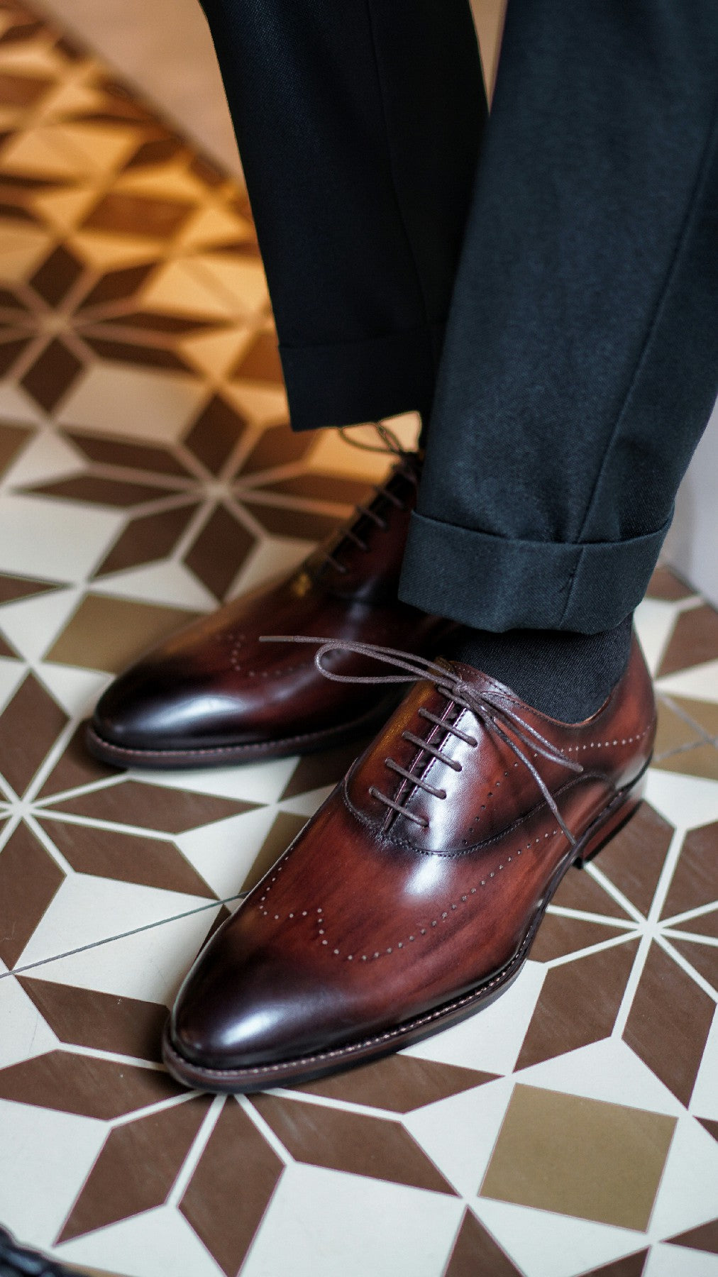 Brown Patina Luxury Italian Cut Oxford Shoes | LUXE & CRAFT
