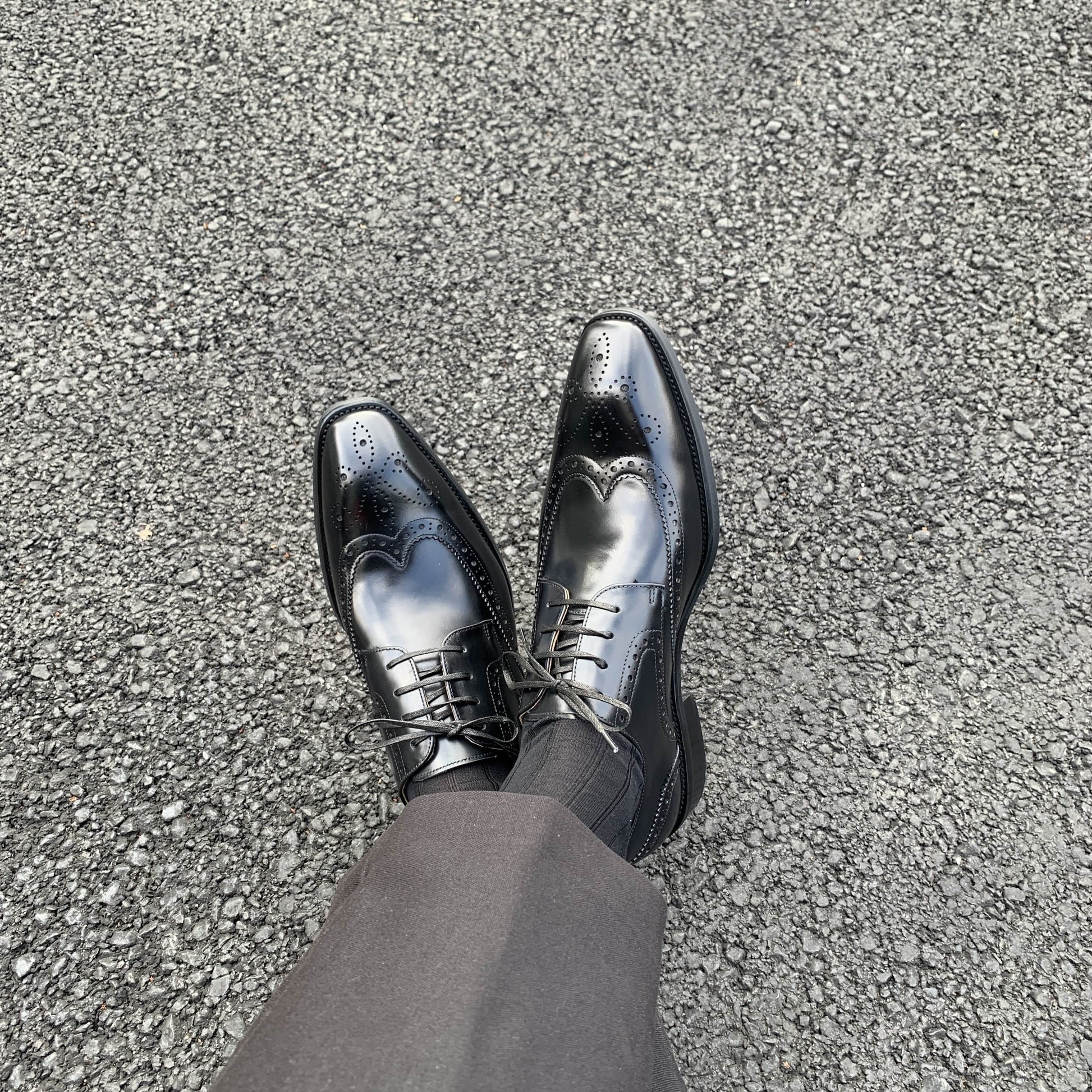 Black Lace Up Brogue Shoes | LUXE & CRAFT