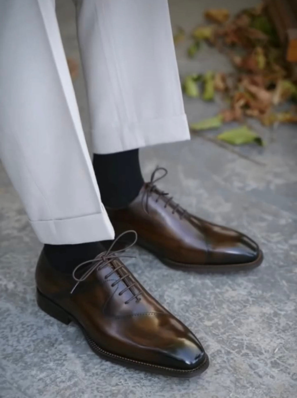 Black Wholecut Stitch Detail Formal Shoes | LUXE & CRAFT