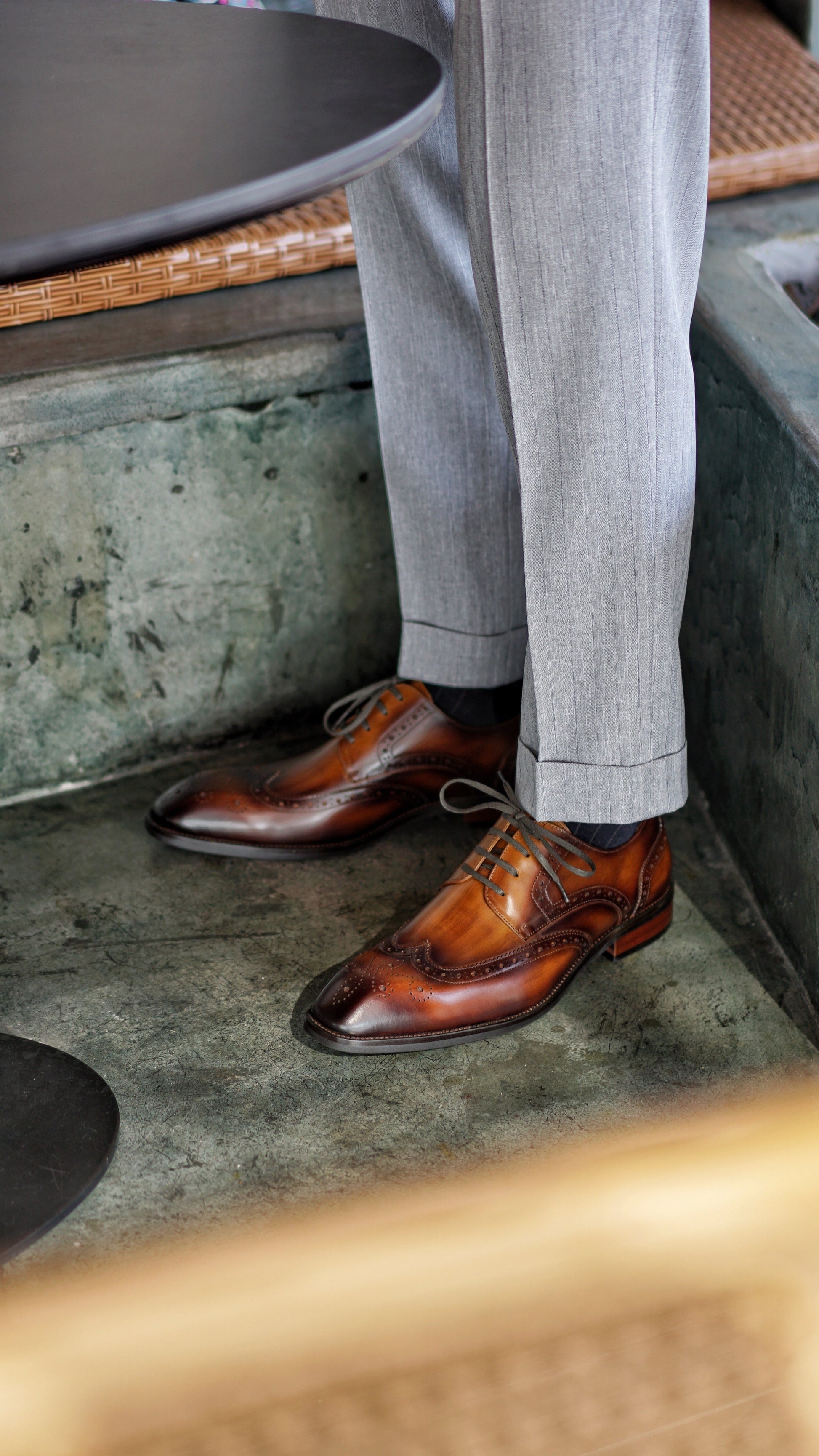 Brown Patina Lace Up Brogue Shoes | LUXE & CRAFT