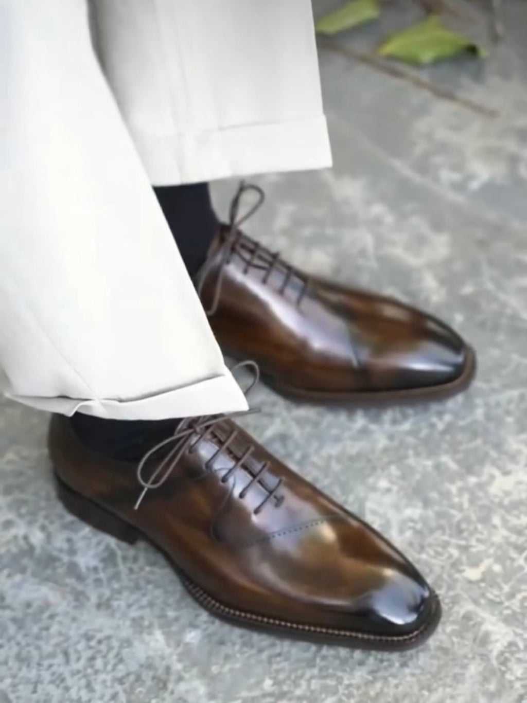 Black Wholecut Stitch Detail Formal Shoes | LUXE & CRAFT