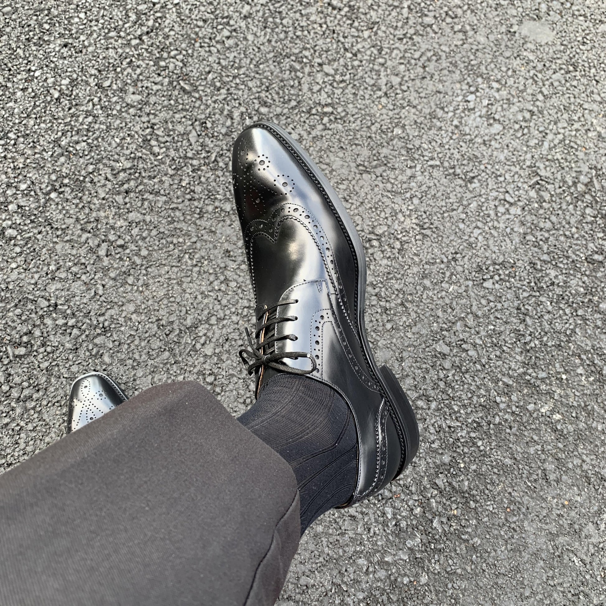 Black Lace Up Brogue Shoes | LUXE & CRAFT