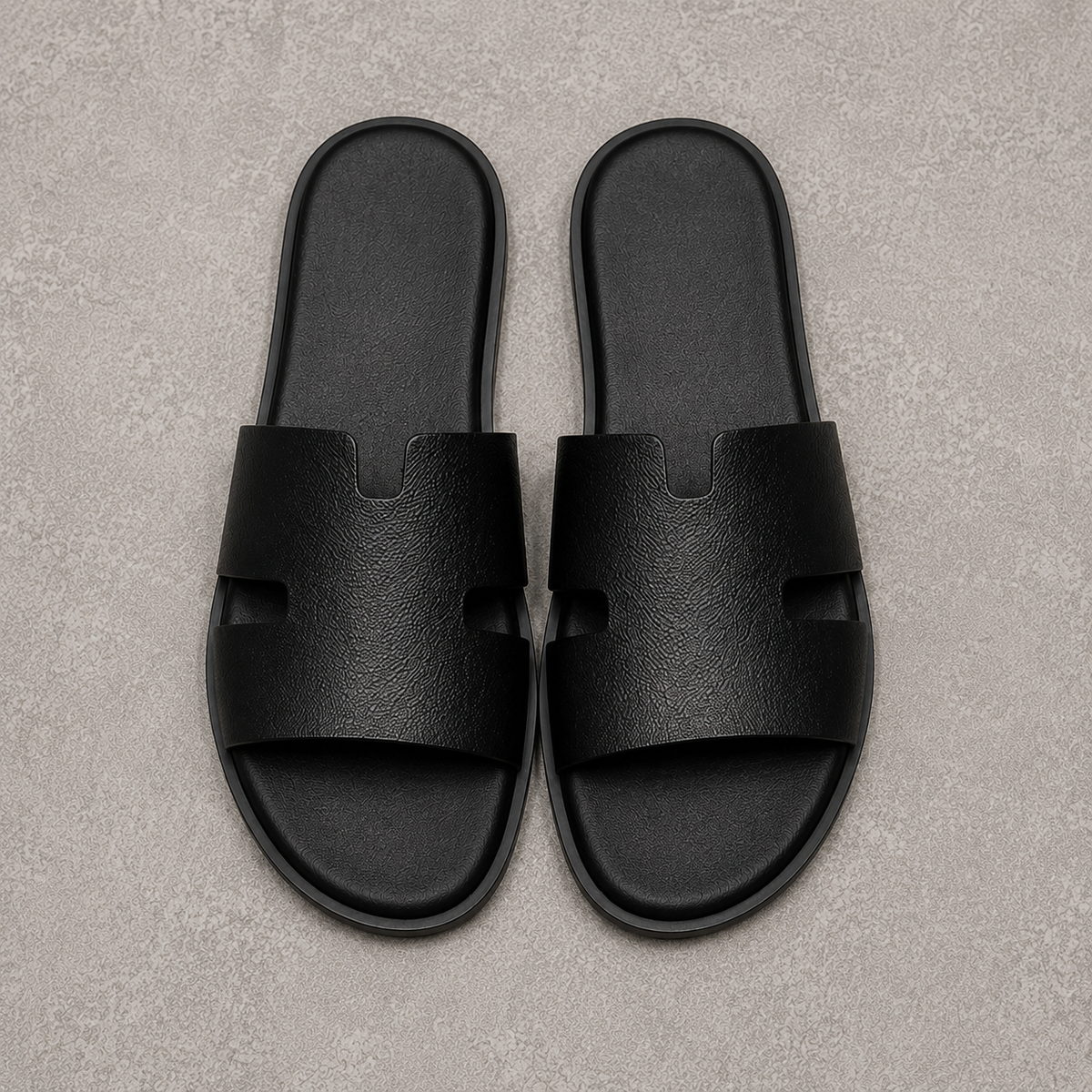 Austin Mens Slippers in Black Milled Leather | LUXE & CRATFS