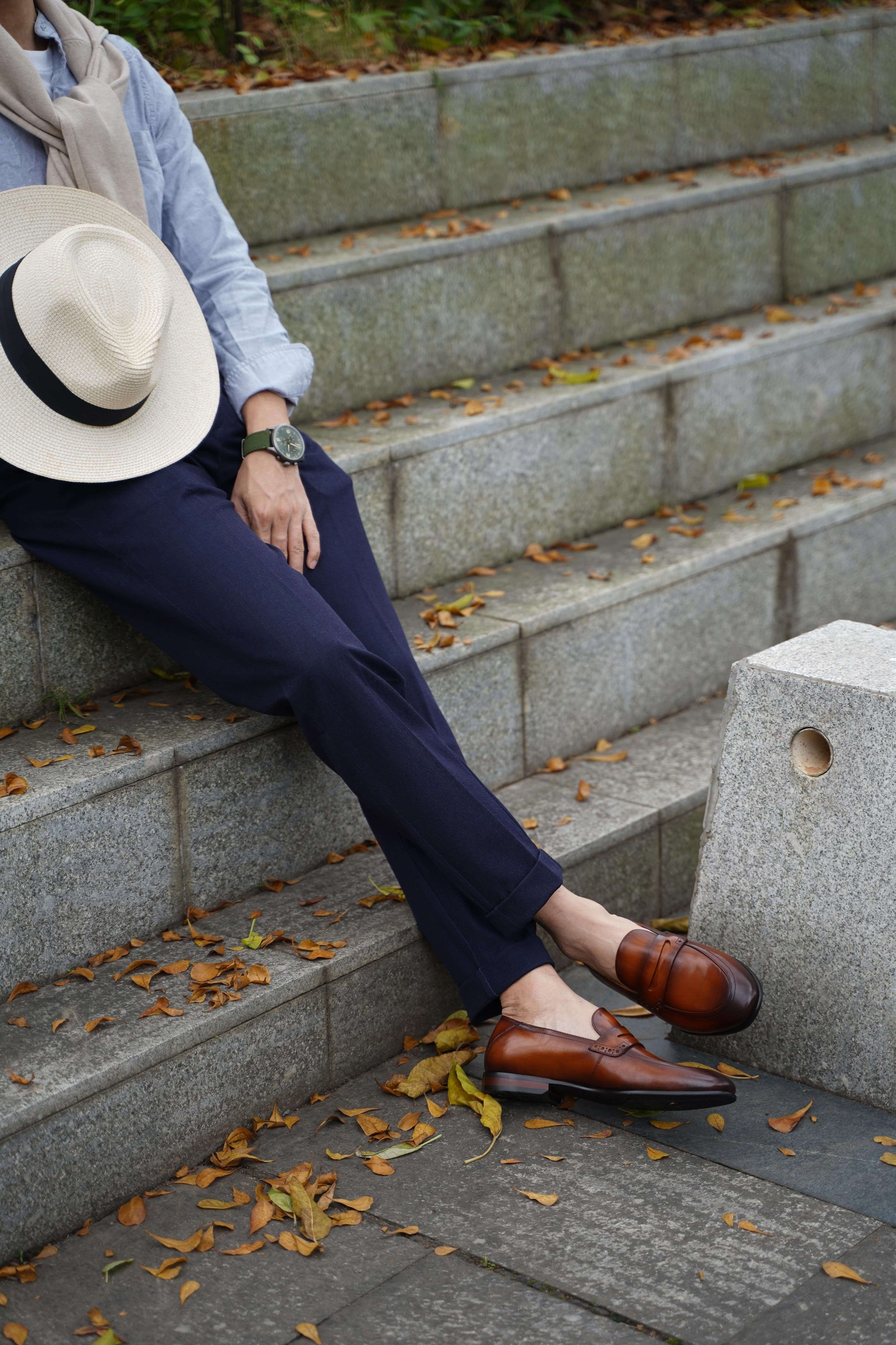 The Derbie Brown Leather Penny Loafers