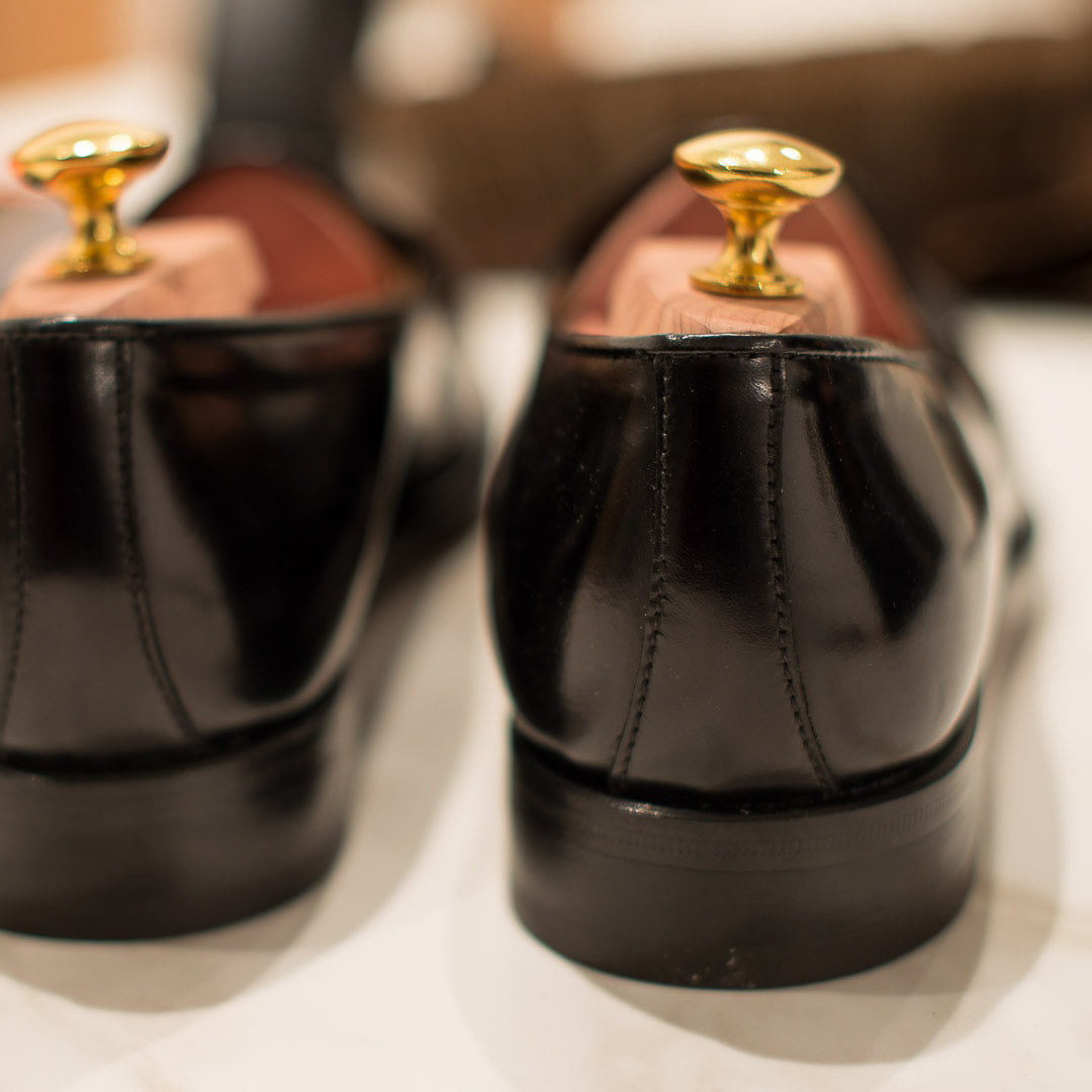 Black Patent Leather Bow Loafers – Formal Slip-On | Luxe & Crafts