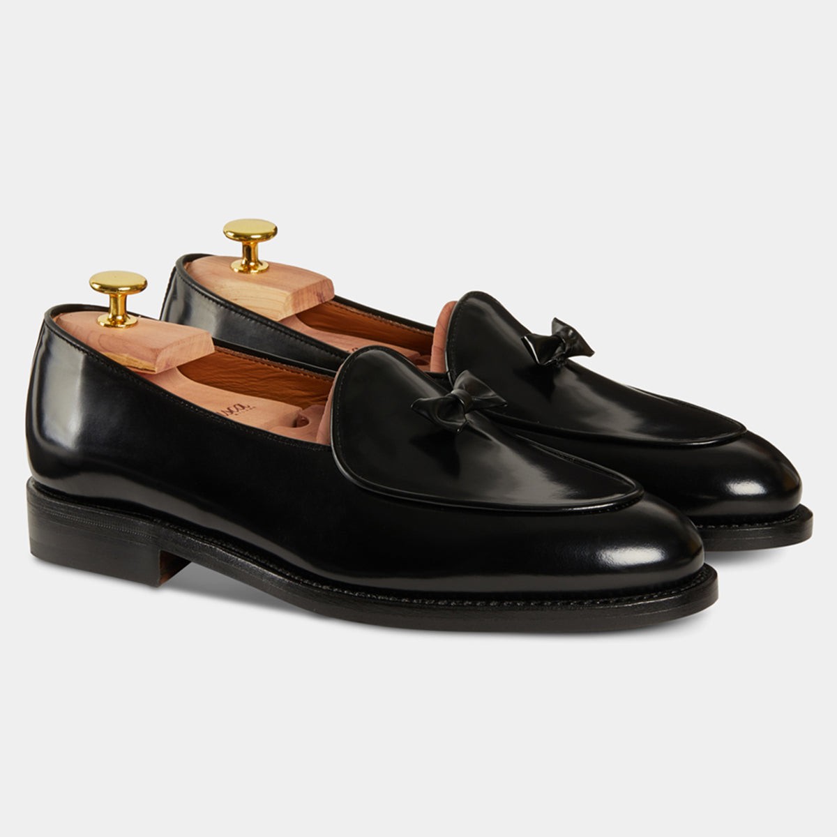 Black Patent Leather Bow Loafers – Formal Slip-On | Luxe & Crafts