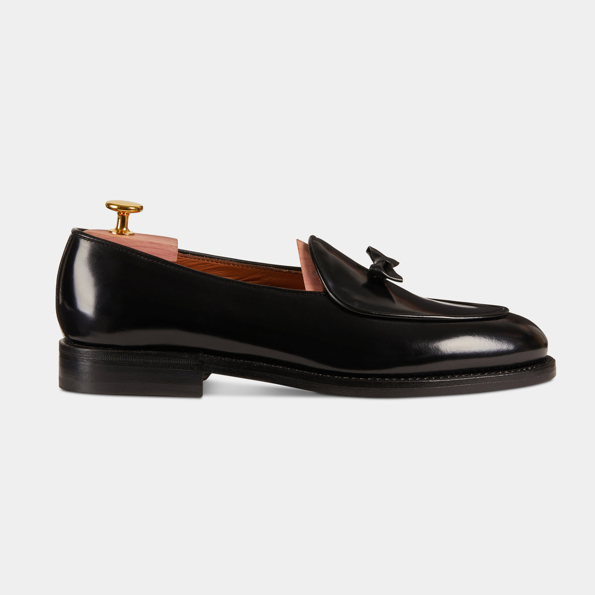 Black Patent Leather Bow Loafers – Formal Slip-On | Luxe & Crafts