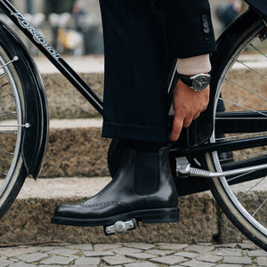 Black Leather Brogue Chelsea Boots -  Handcrafted Elegance | Luxe & Craft