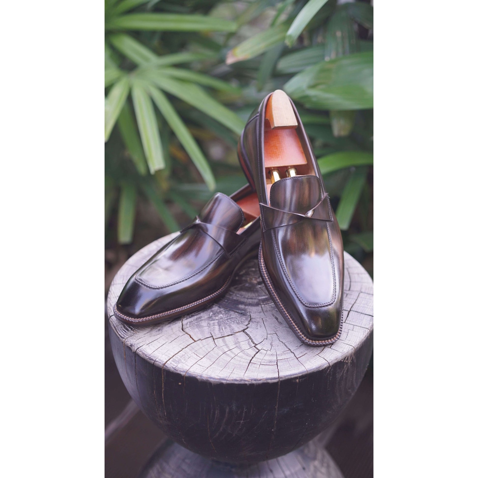 Espresso Brown Penny Loafers – Hand-Painted Luxury | Luxe & Craft