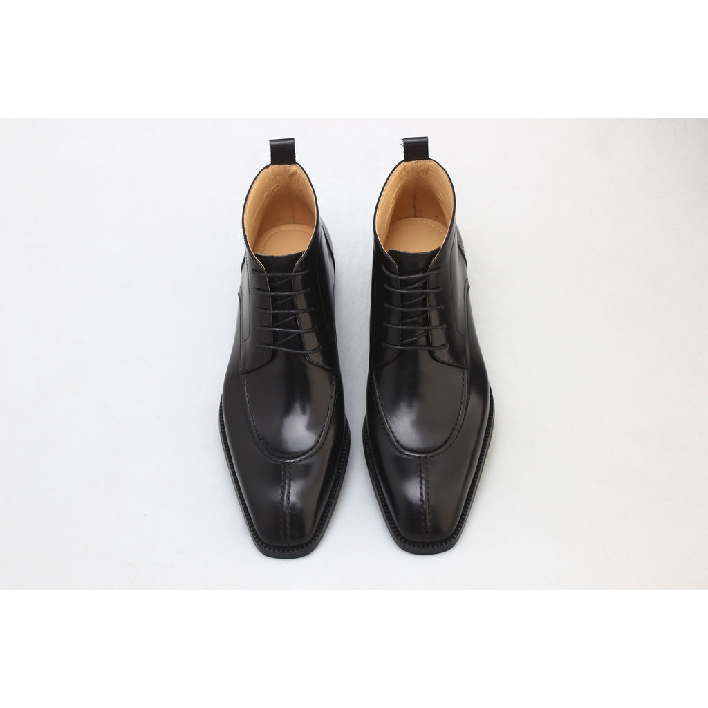 Luxury Black Leather Boots – Men’s Formal Lace-Up Design| Luxe & Craft