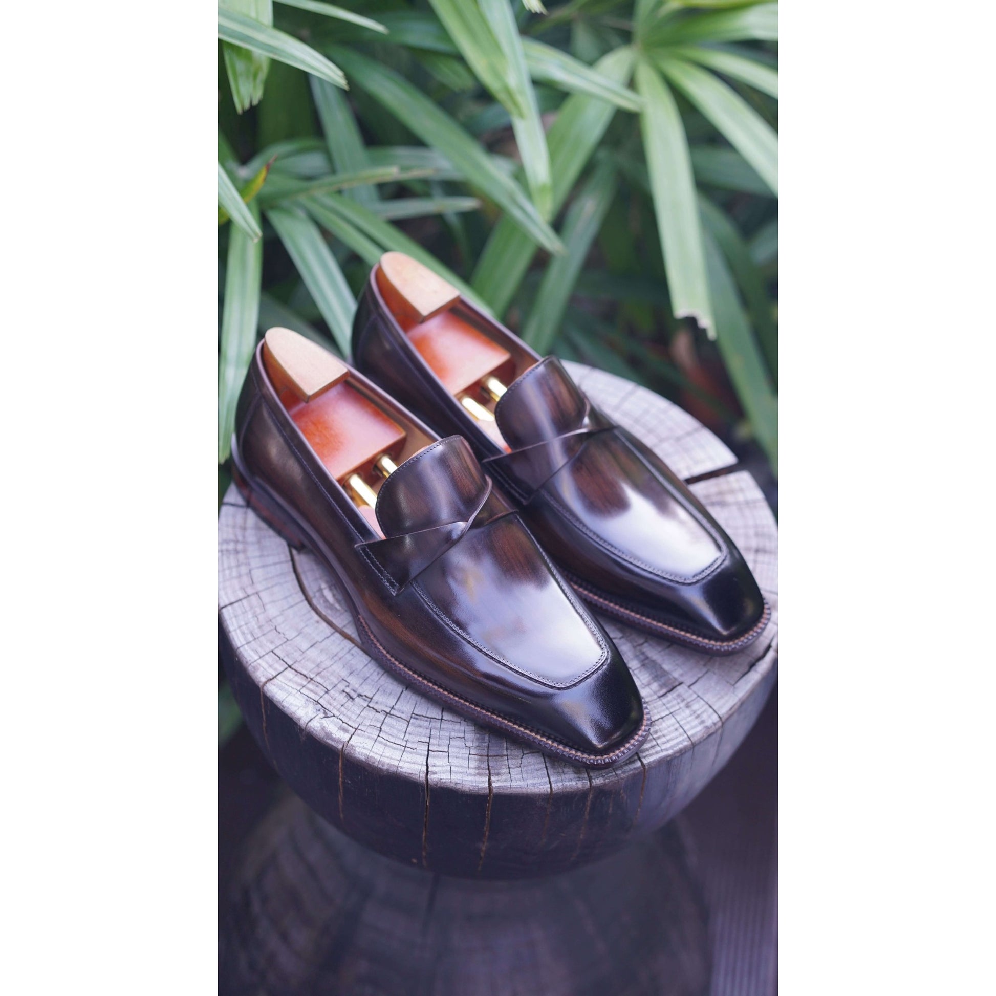 Espresso Brown Penny Loafers – Hand-Painted Luxury | Luxe & Craft