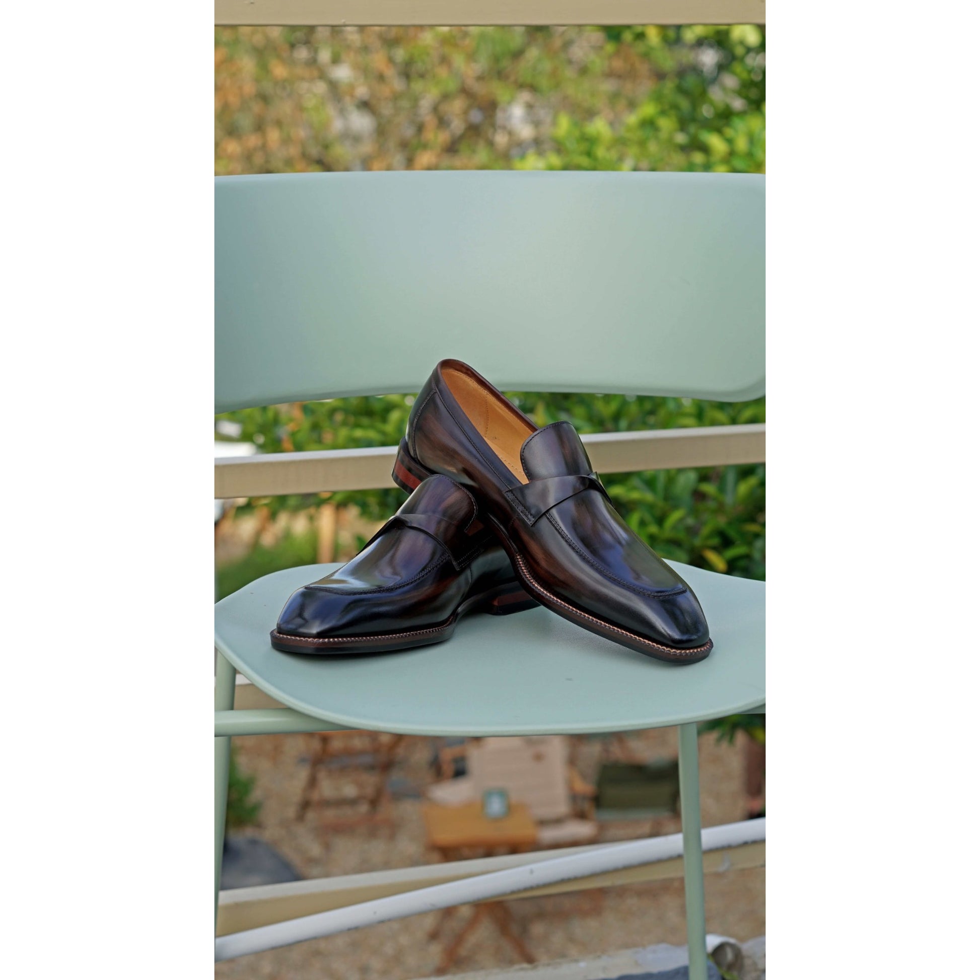 Espresso Brown Penny Loafers – Hand-Painted Luxury | Luxe & Craft