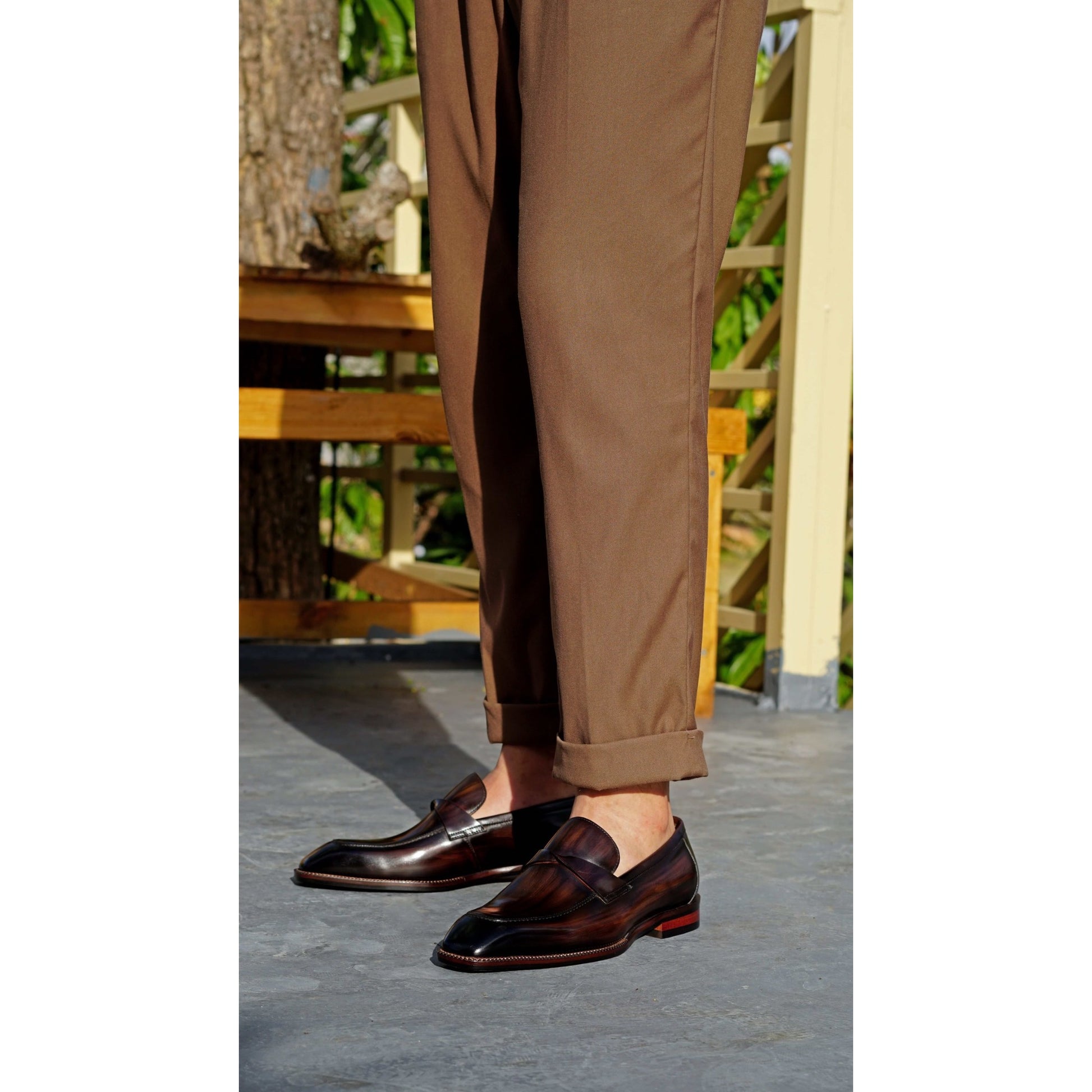 Espresso Brown Penny Loafers – Hand-Painted Luxury | Luxe & Craft