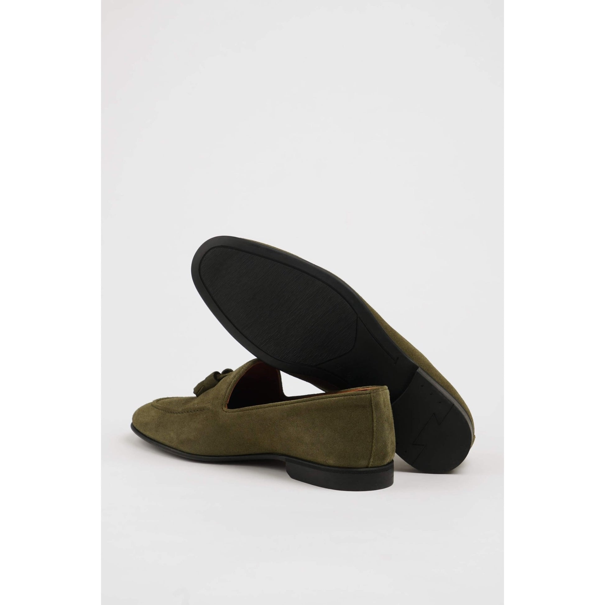 Olive Green Suede Tassel Loafers for Men – Classic & Comfortable | Luxe & Crafts