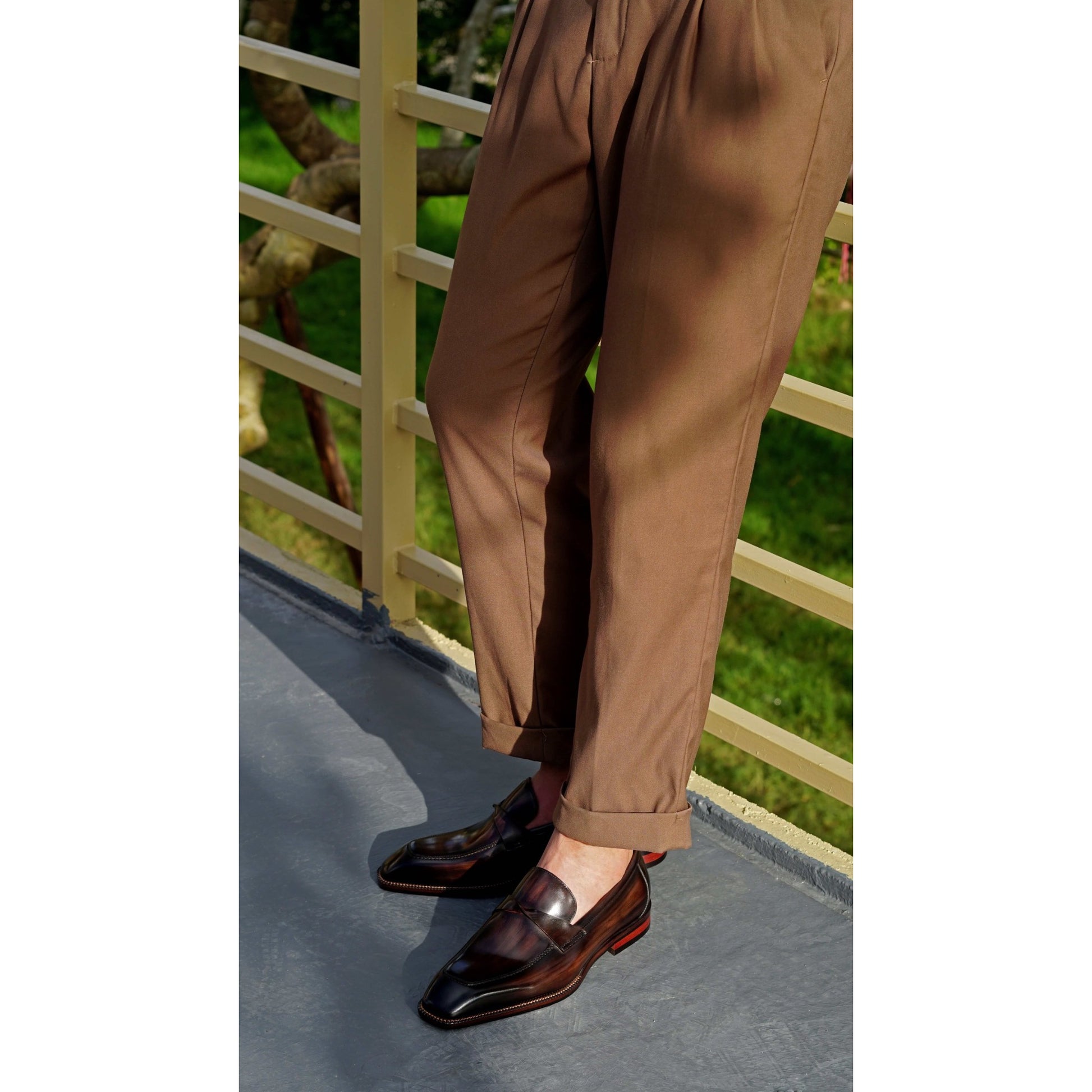 Espresso Brown Penny Loafers – Hand-Painted Luxury | Luxe & Craft
