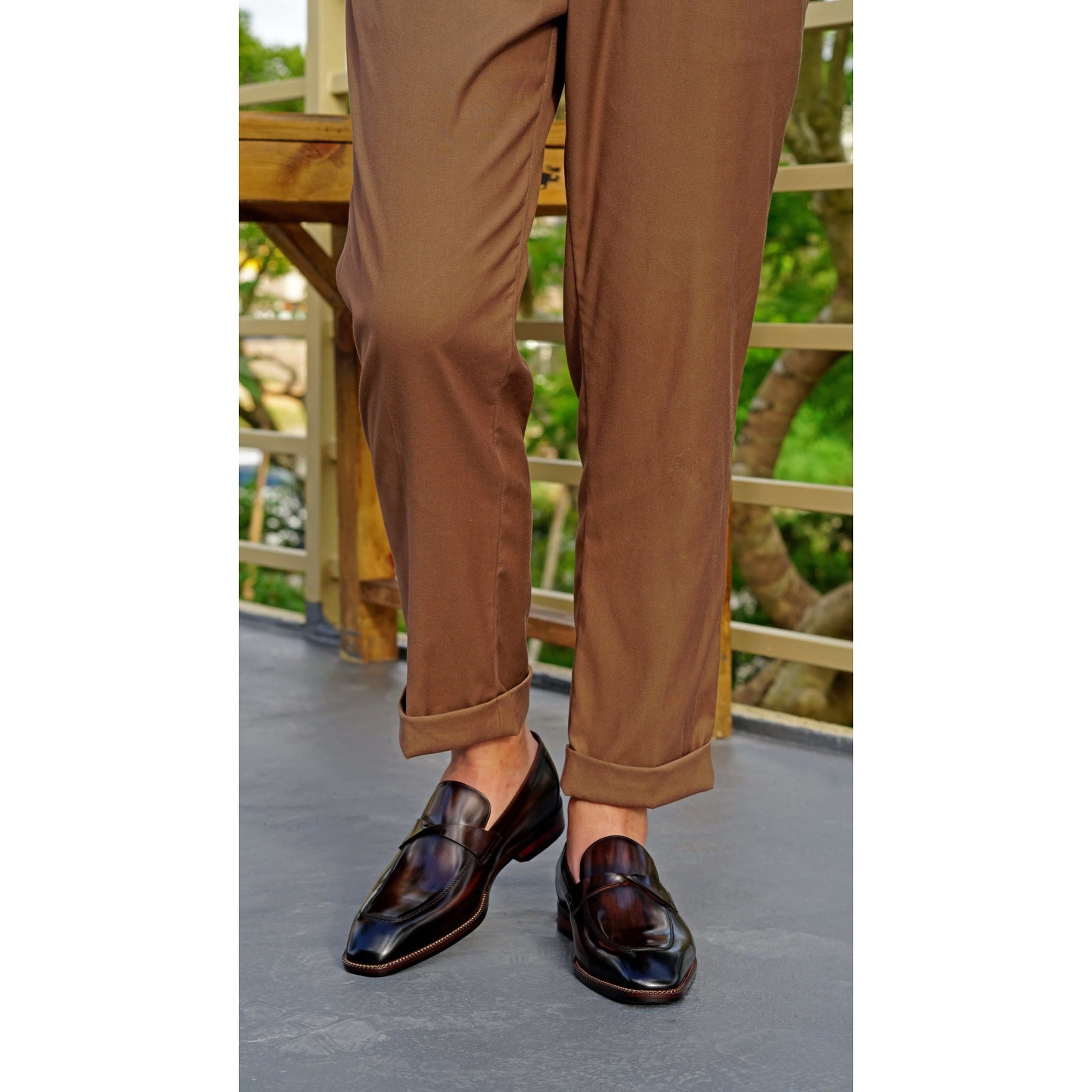 Espresso Brown Penny Loafers – Hand-Painted Luxury | Luxe & Craft