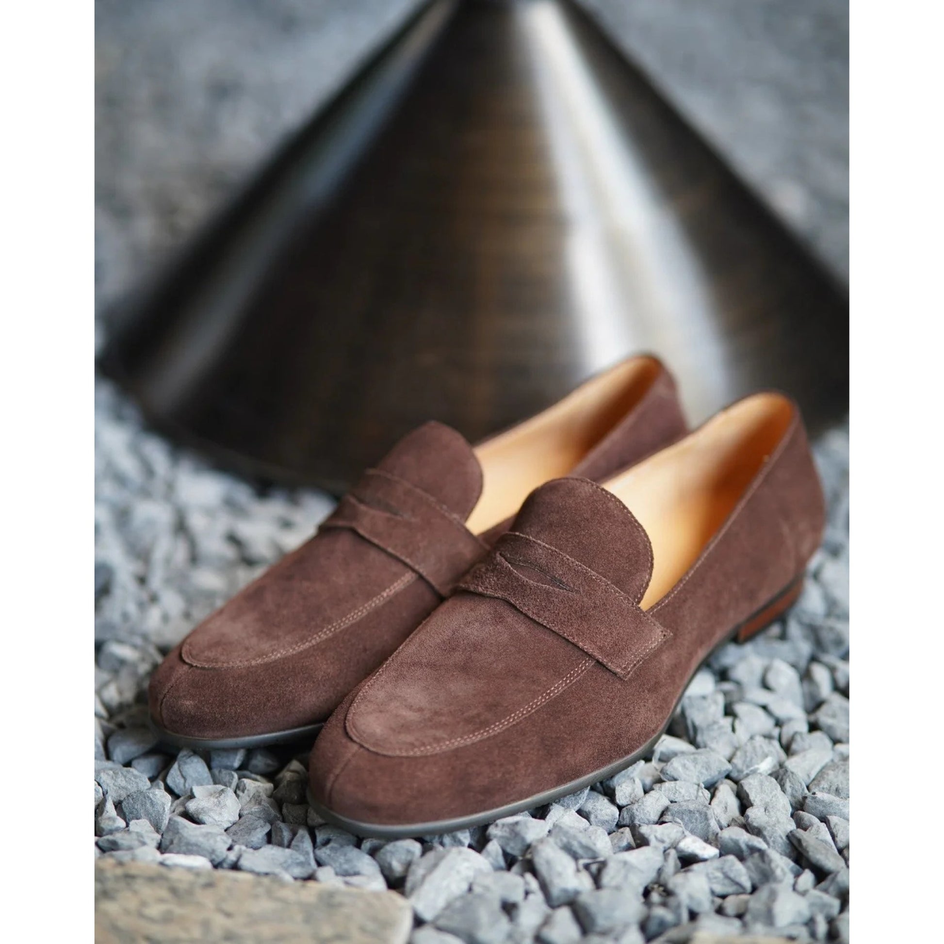 The Hand-Made Brown Suede Penny Loafers | Luxe & Craft