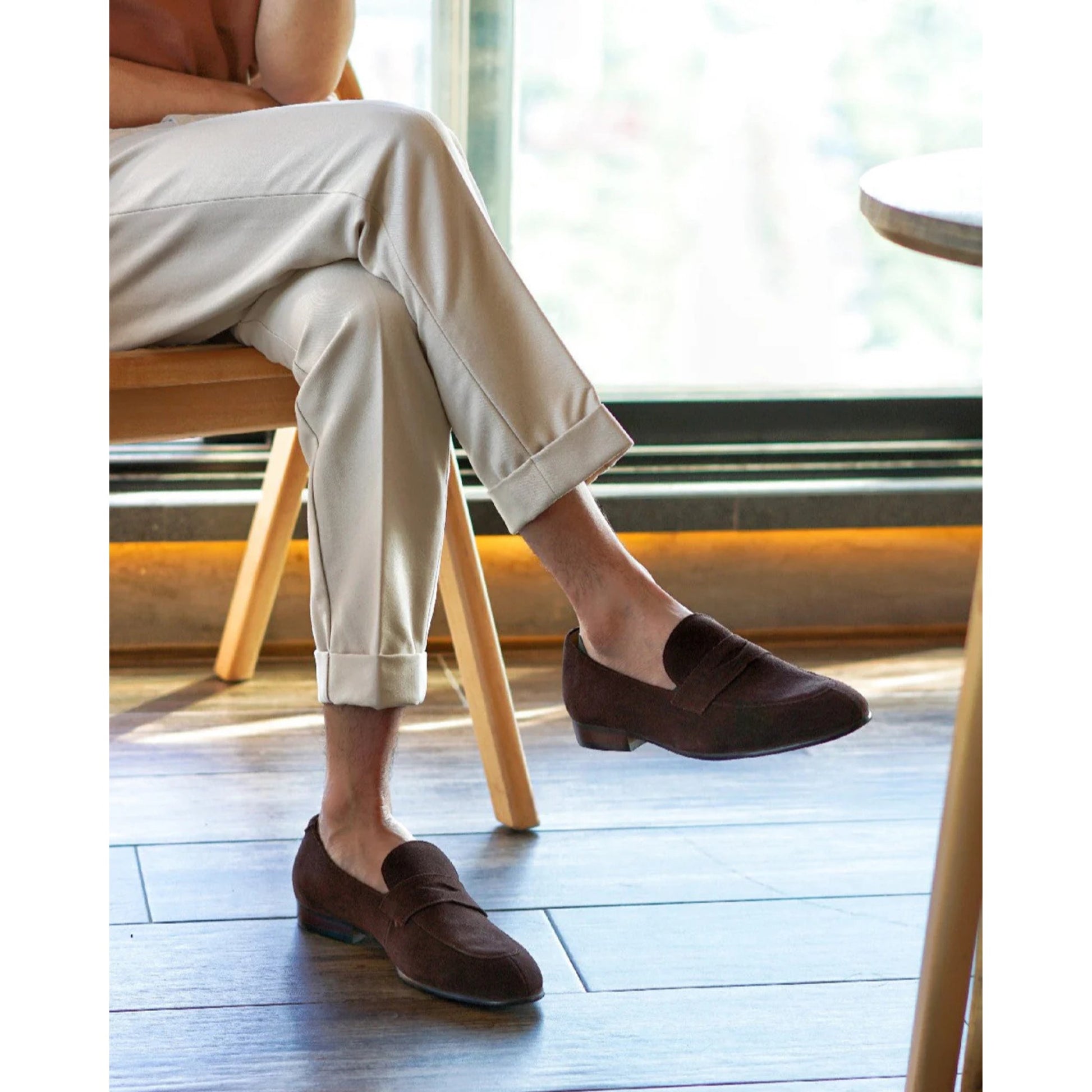 The Hand-Made Dark Brown Suede Penny Loafers | Luxe & Craft