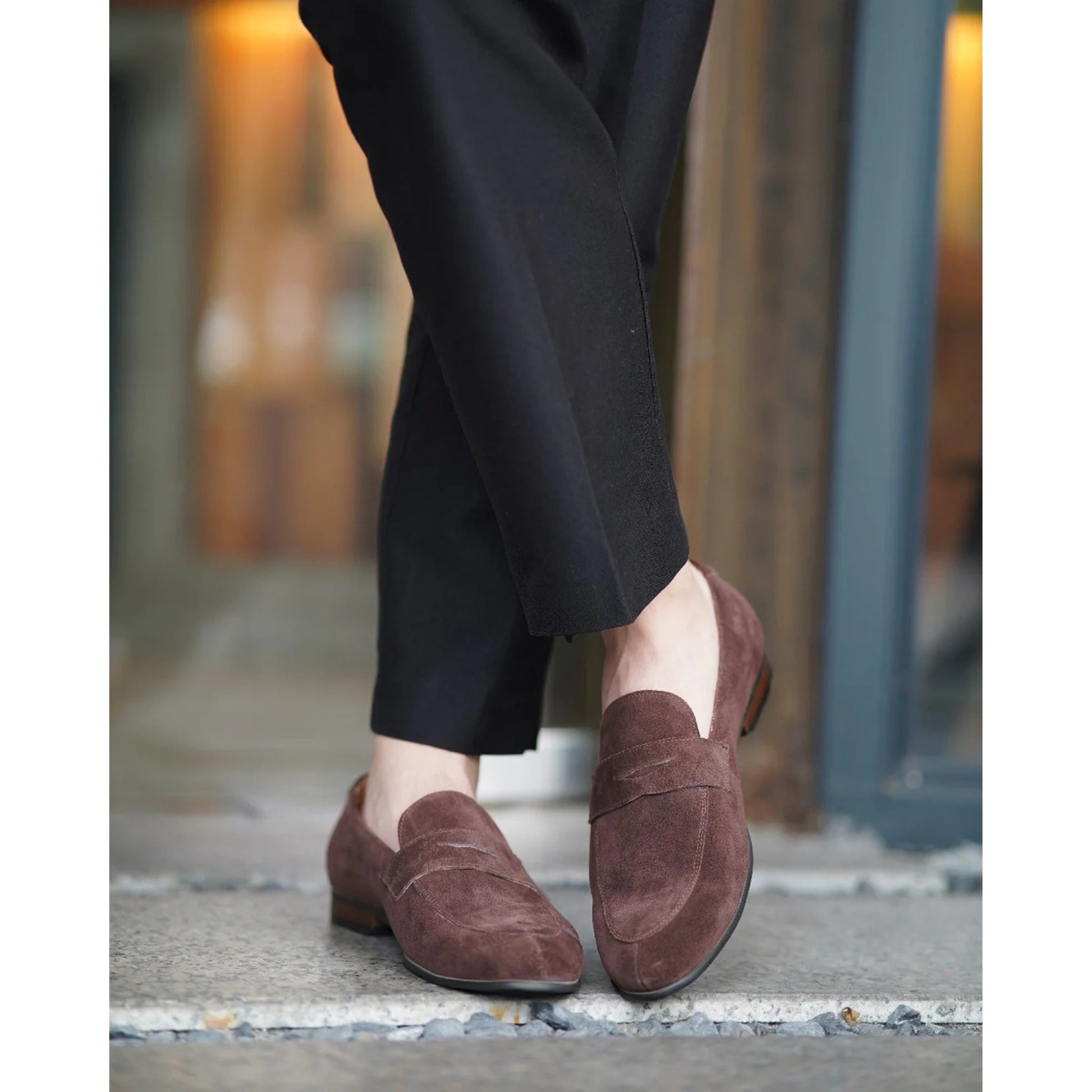 The Hand-Made Brown Suede Penny Loafers | Luxe & Craft
