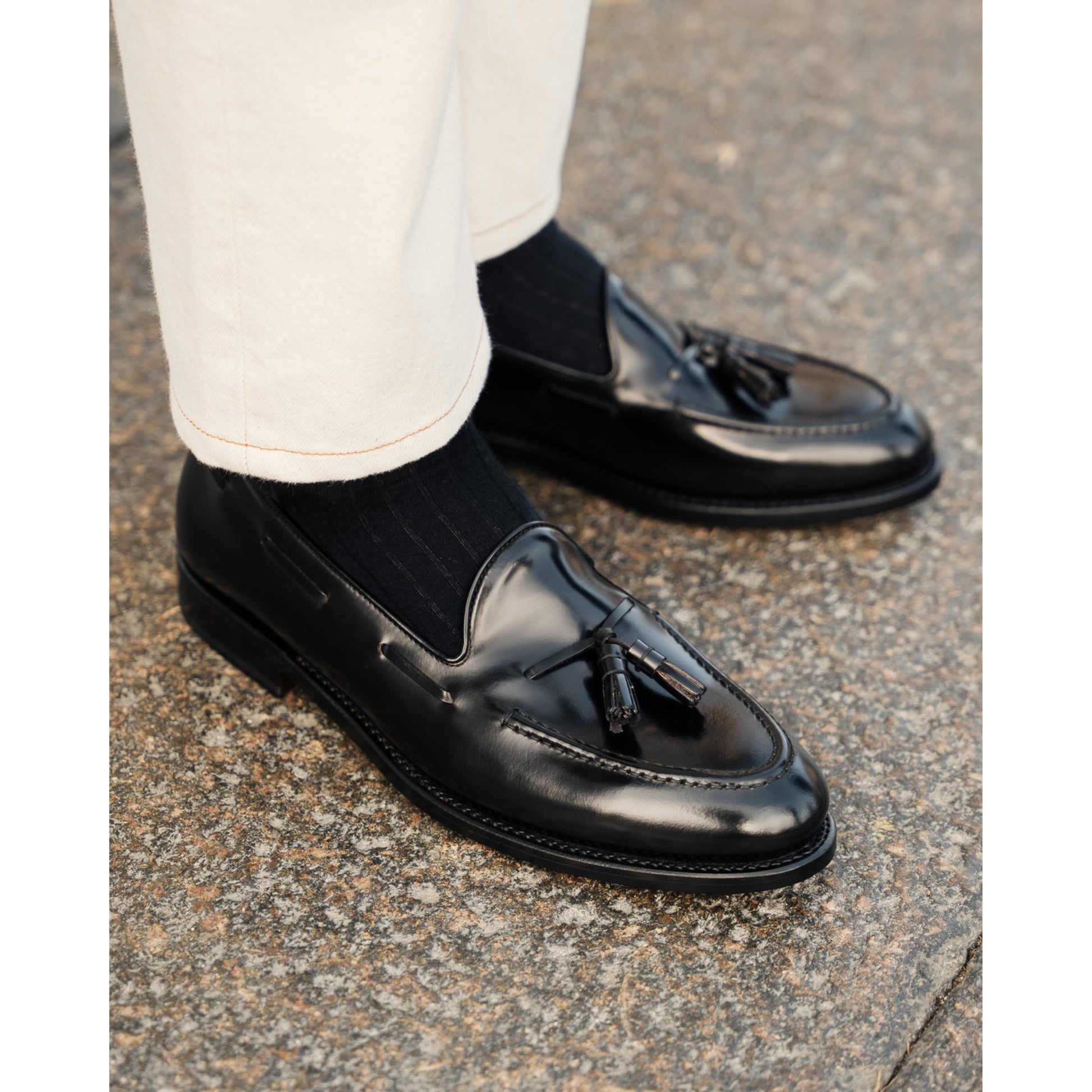 Classic Black Patent Leather Tassel Loafers | Luxe & Crafts