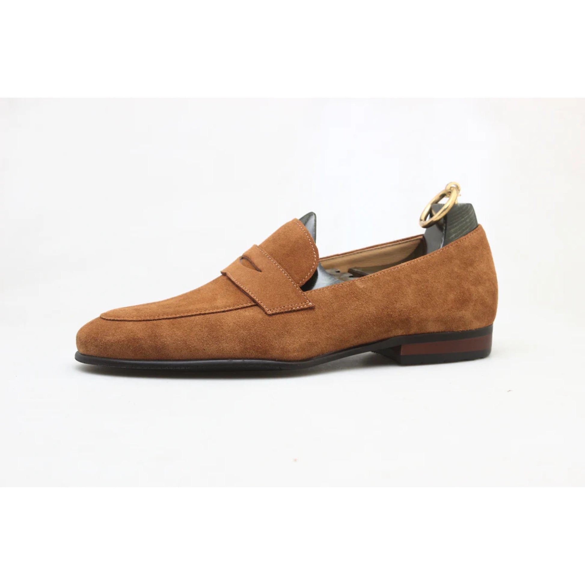 The Hand-Made Tan Brown Suede Penny Loafers | Luxe & Craft